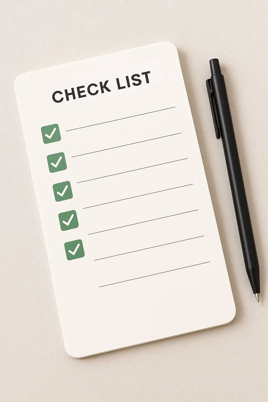 Checkliste mit Aufgaben